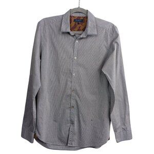TED BAKER LONDON Men's Long Sleeve Button Down Shirt Striped Gray Size 3 Cotton
